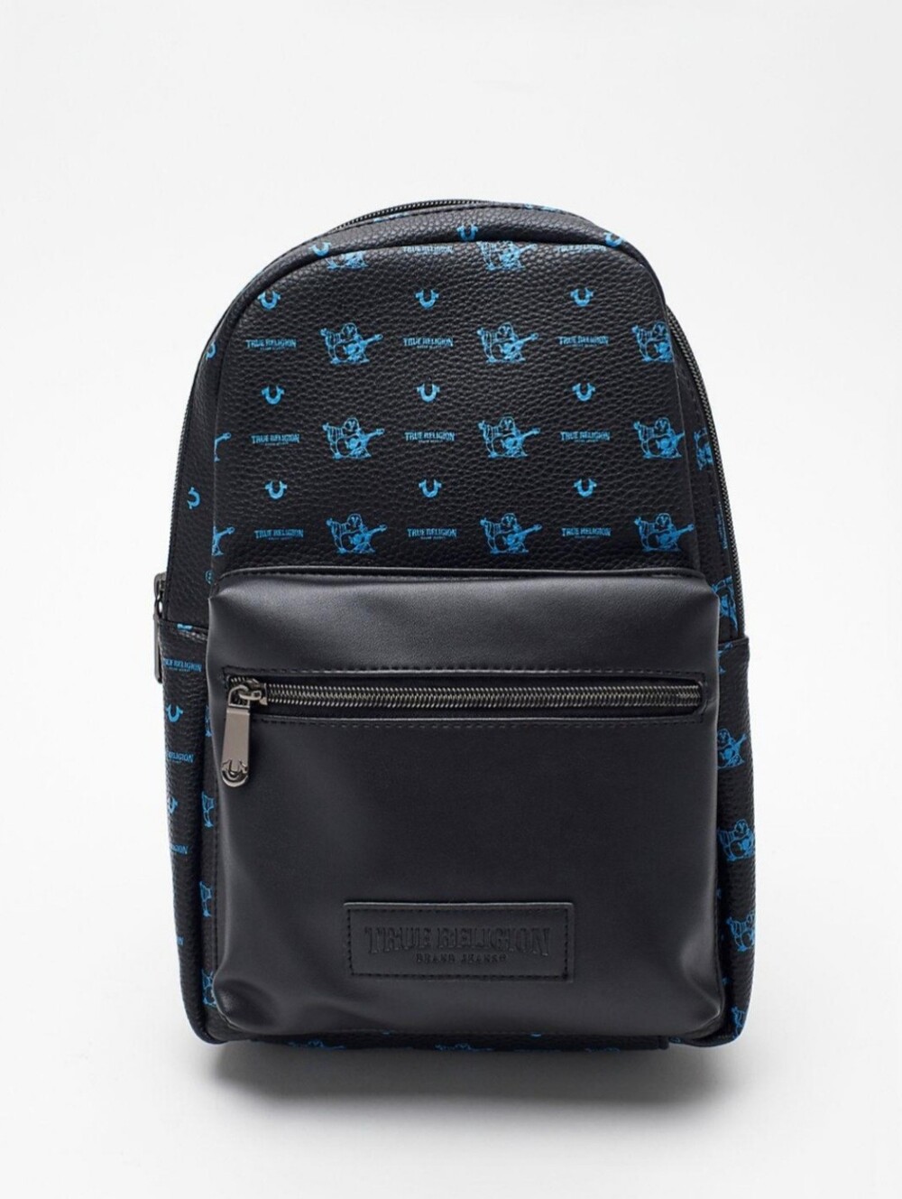 NWT True Religion Parade Monogram Sling Bag Black Blue Crossbody (MSRP $75)